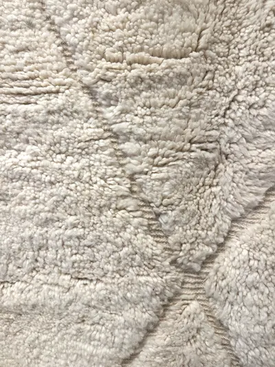 TANIRT - Tapis Beni-Ouarain blanc sur blanc