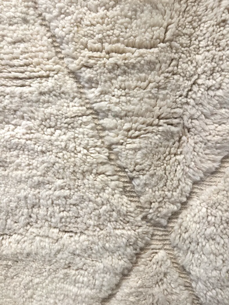 TANIRT - Tapis Beni-Ouarain blanc sur blanc
