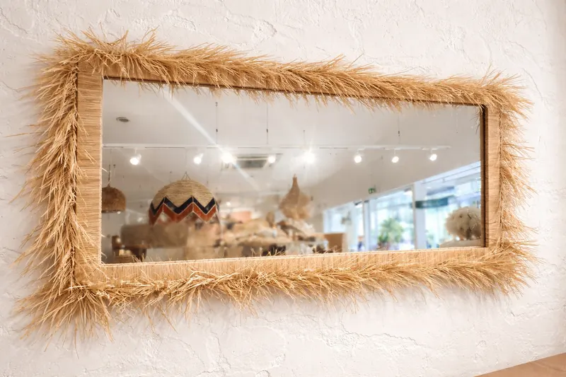 SIRA - Miroir rectangle raphia 