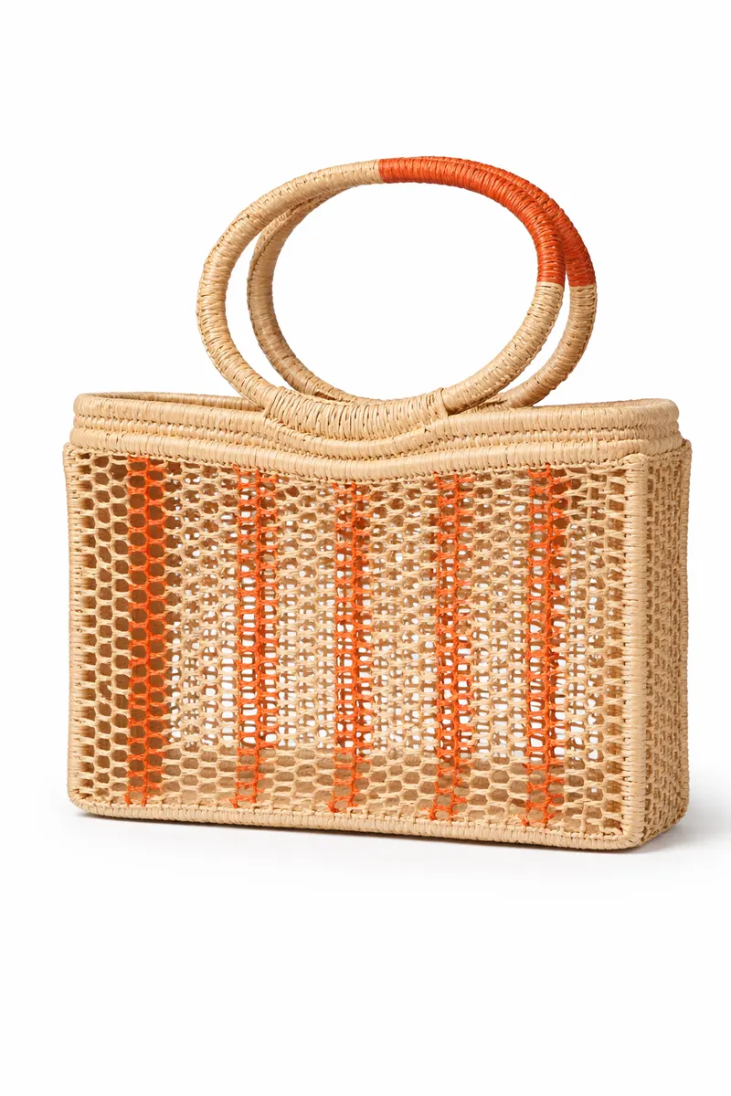 ADÉLAIDE - Panier en fibres naturelles coloré