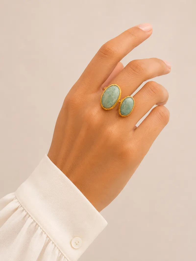 ABRIL - Bague double pierres